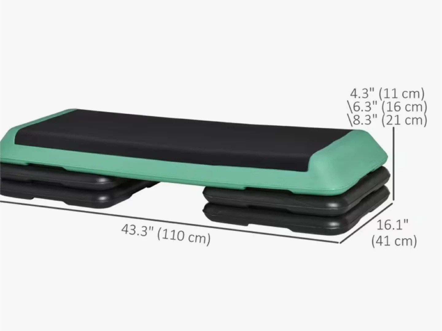 New 43”x16” — WIDE-Length Aerobic Stepper - supports 551 lb