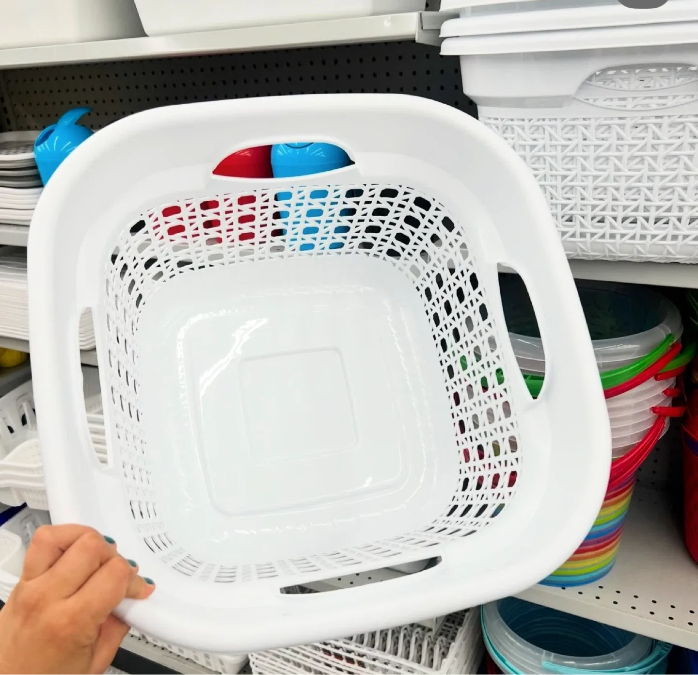 Plastica White Laundry Basket - check pics