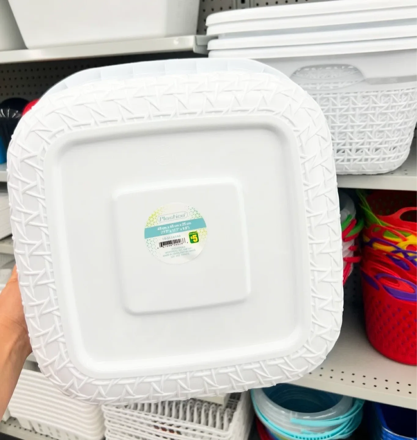 Plastica White Laundry Basket - check pics image indicator(3)