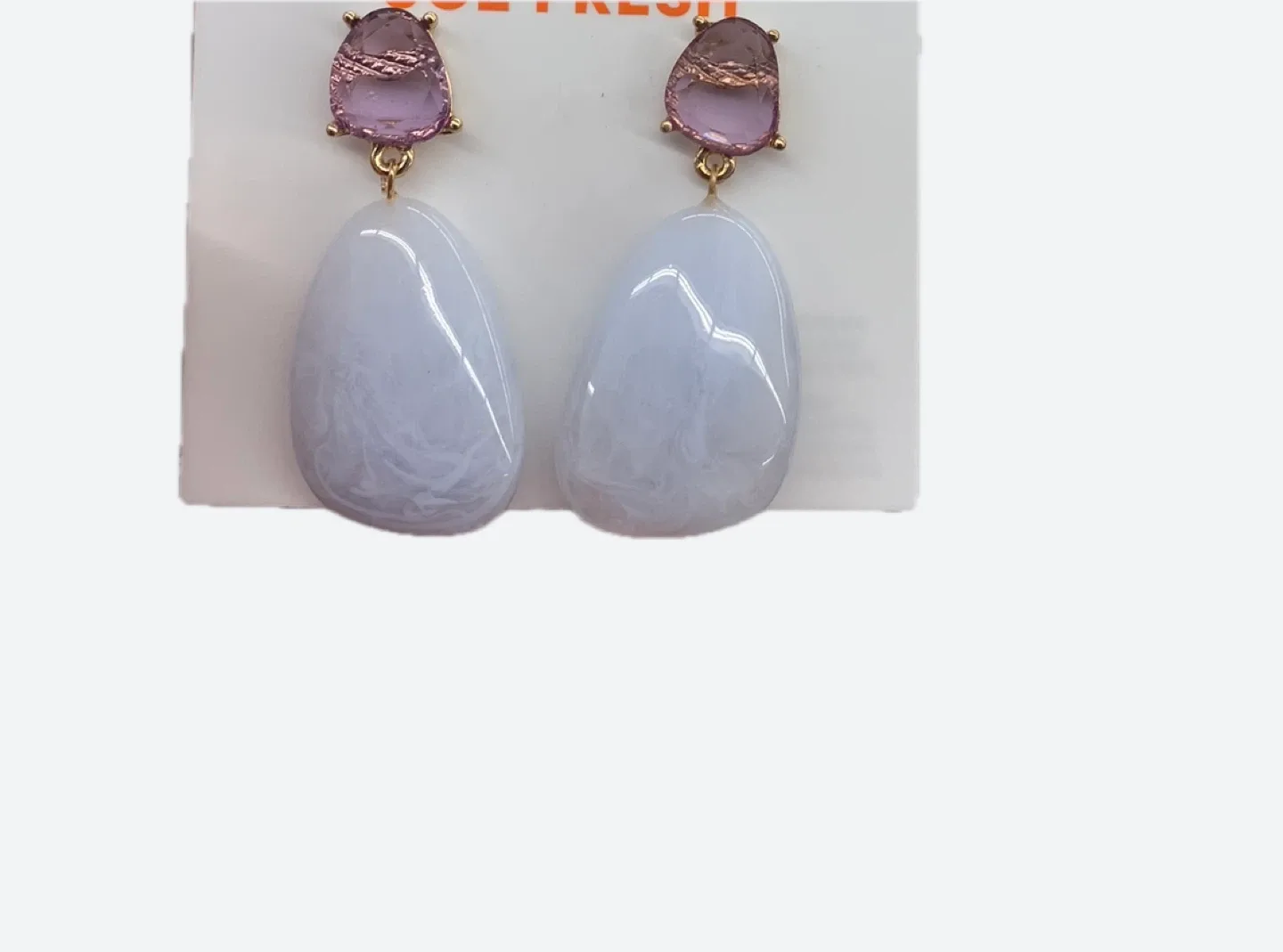 Dangle Earrings - Blue and Pink