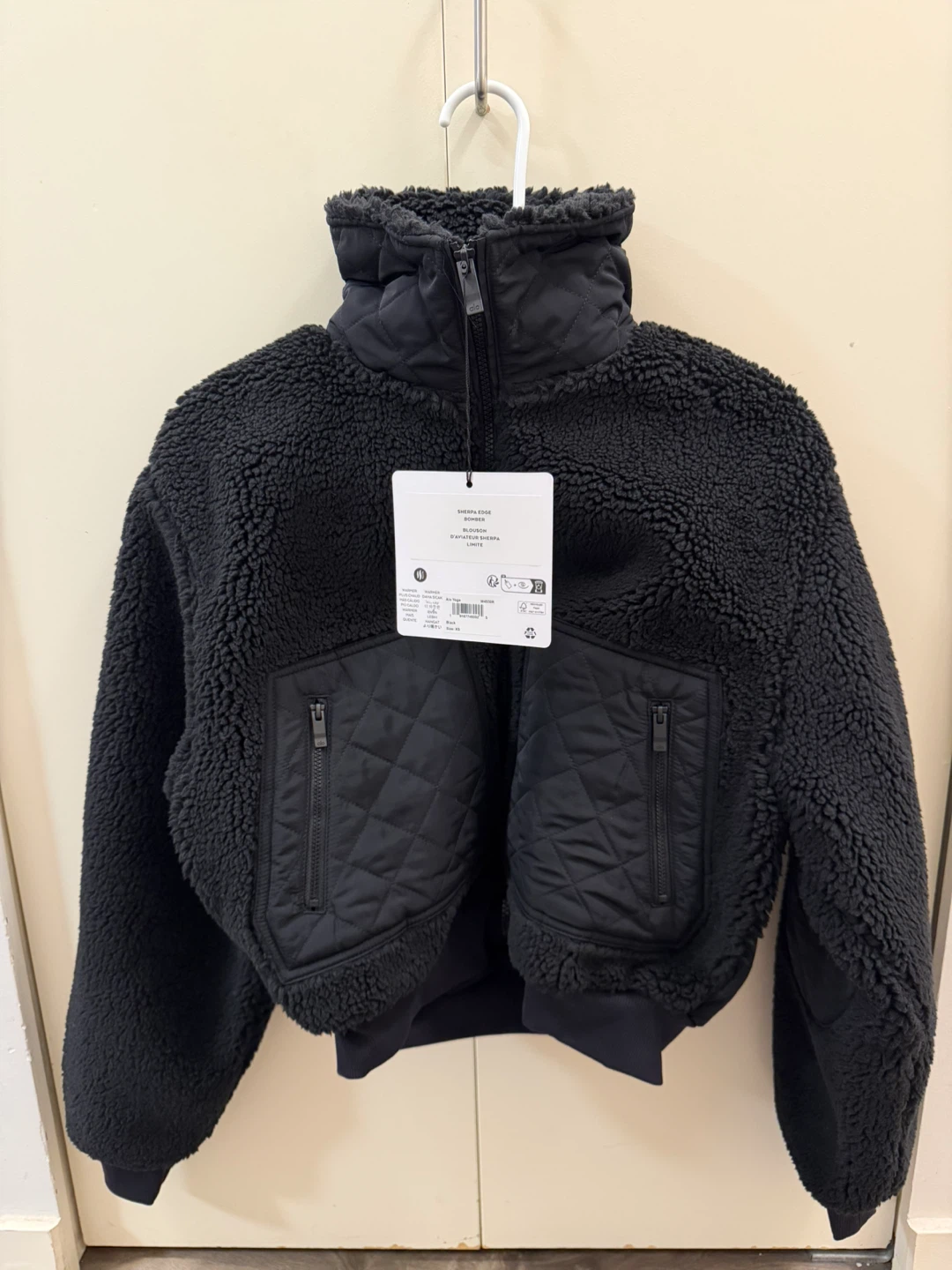 ALO Sherpa Edge Bomber Jacket Back - Size XS