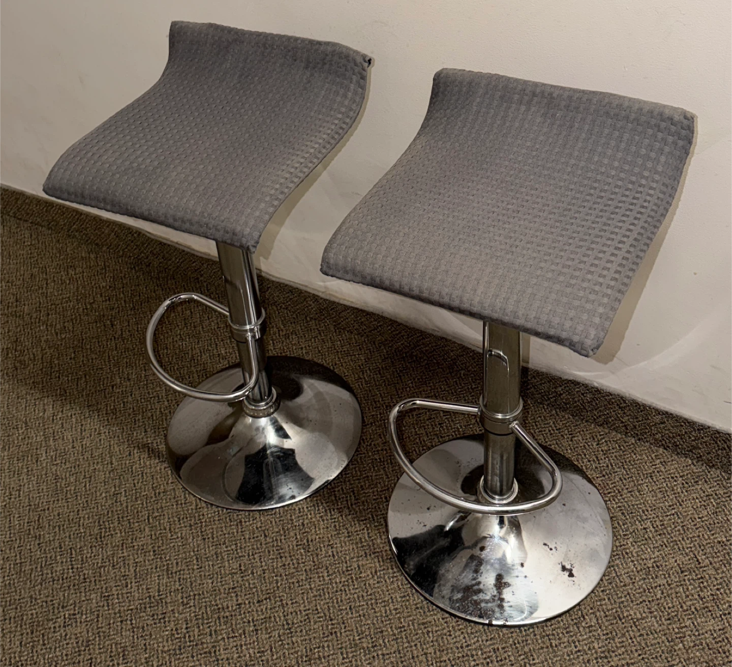 Grey Adjustable Bar Stools