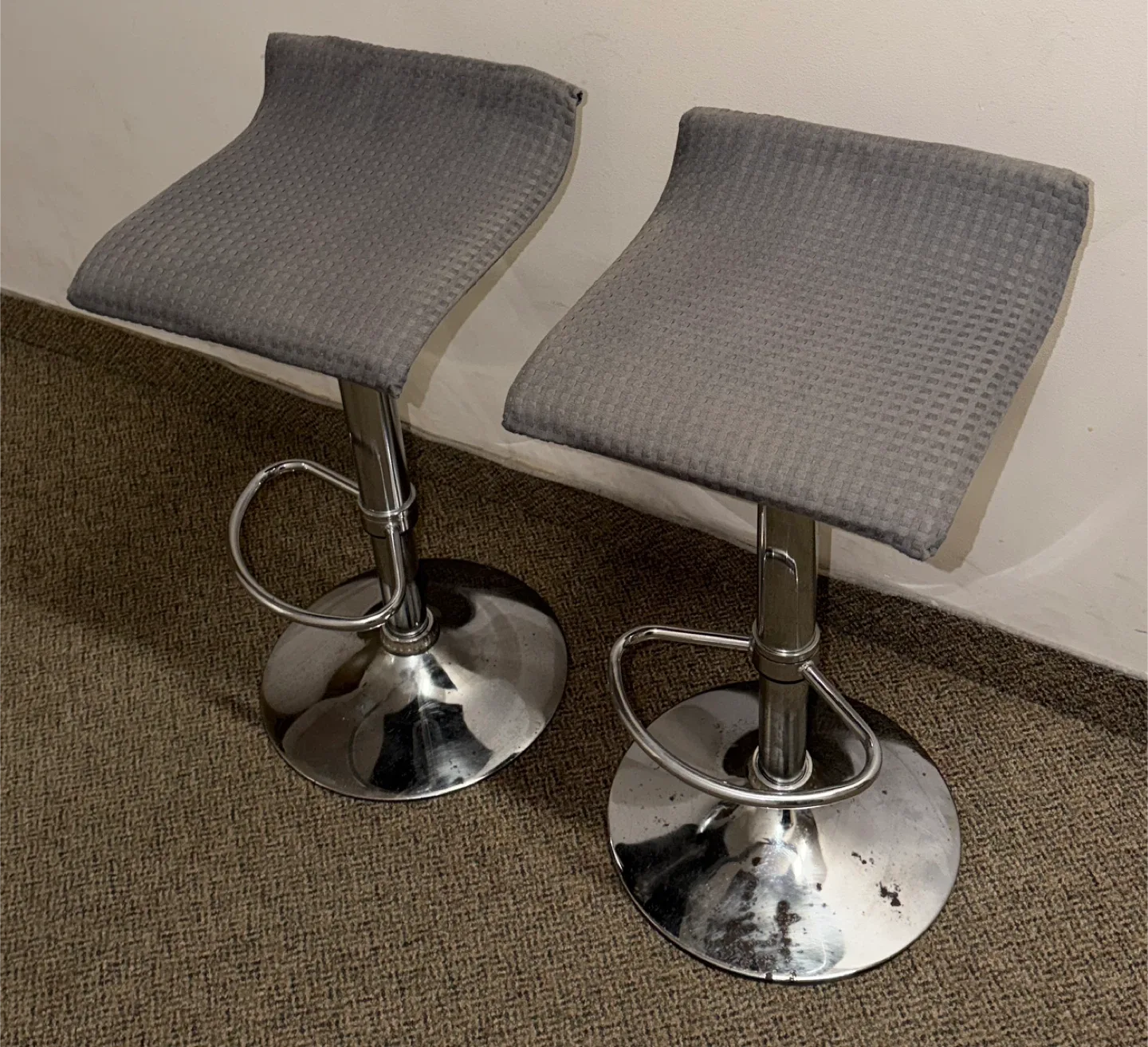Grey Adjustable Bar Stools