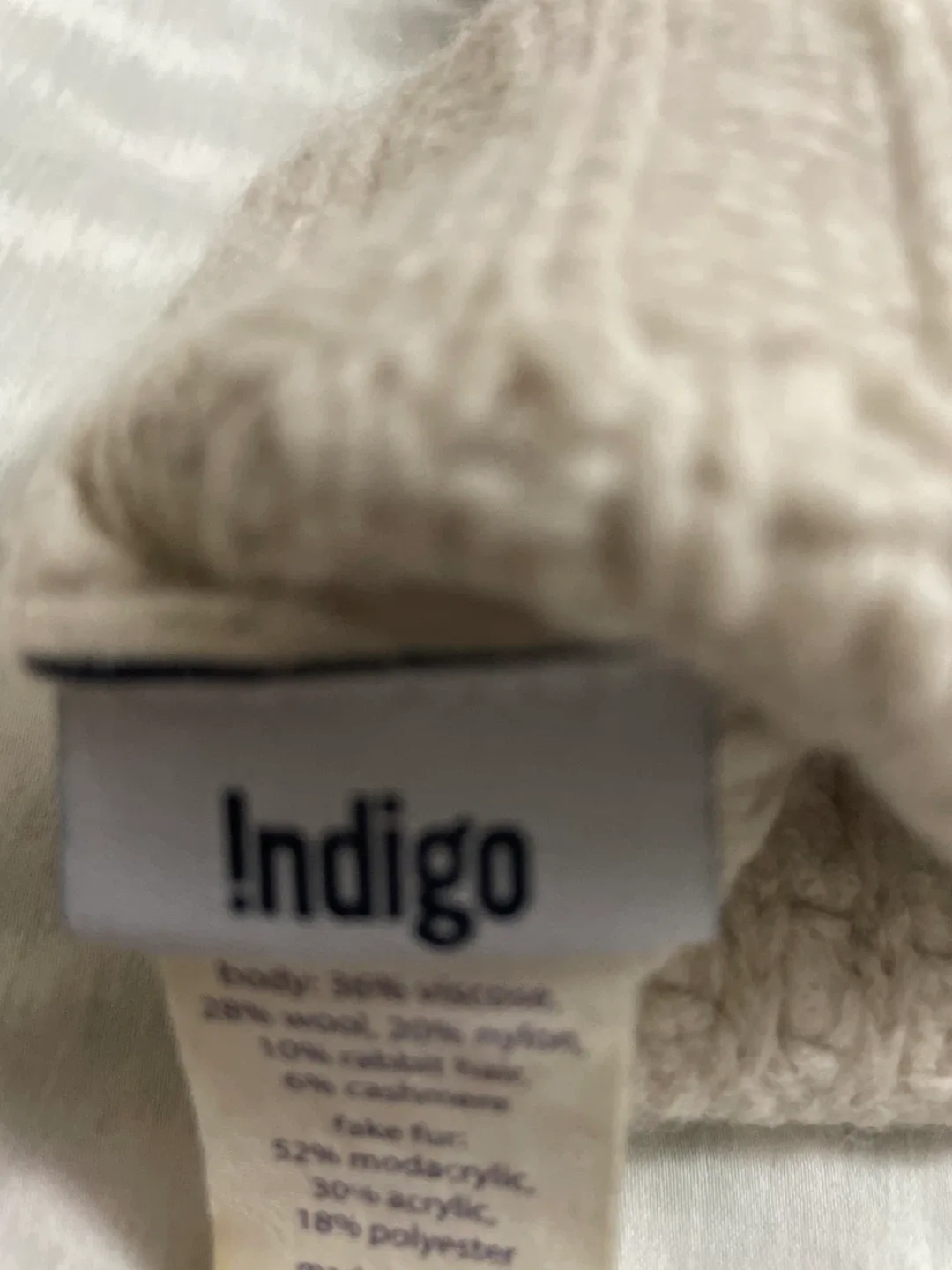 Indigo Beanie with Faux Fur Pom image indicator(2)