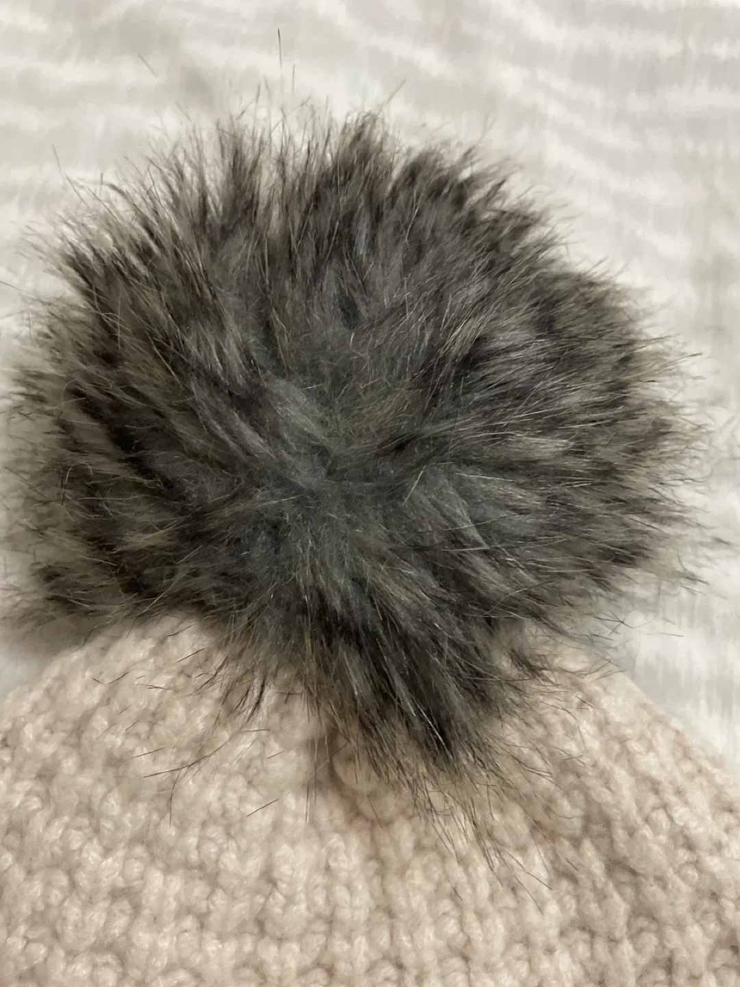 Indigo Beanie with Faux Fur Pom image indicator(3)