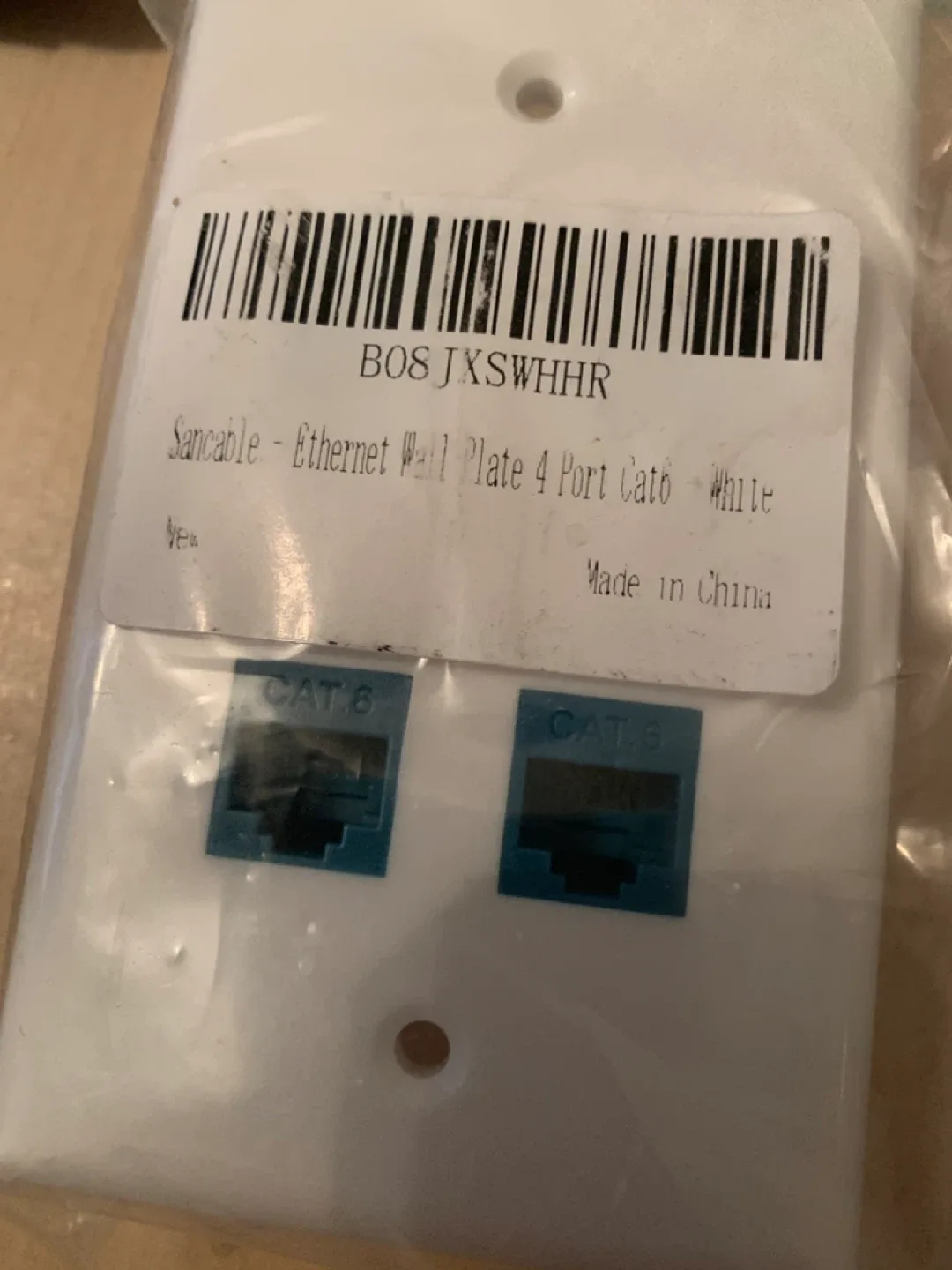 Sancable Ethernet Wall Plate 4 Port Cat6 🥕- White