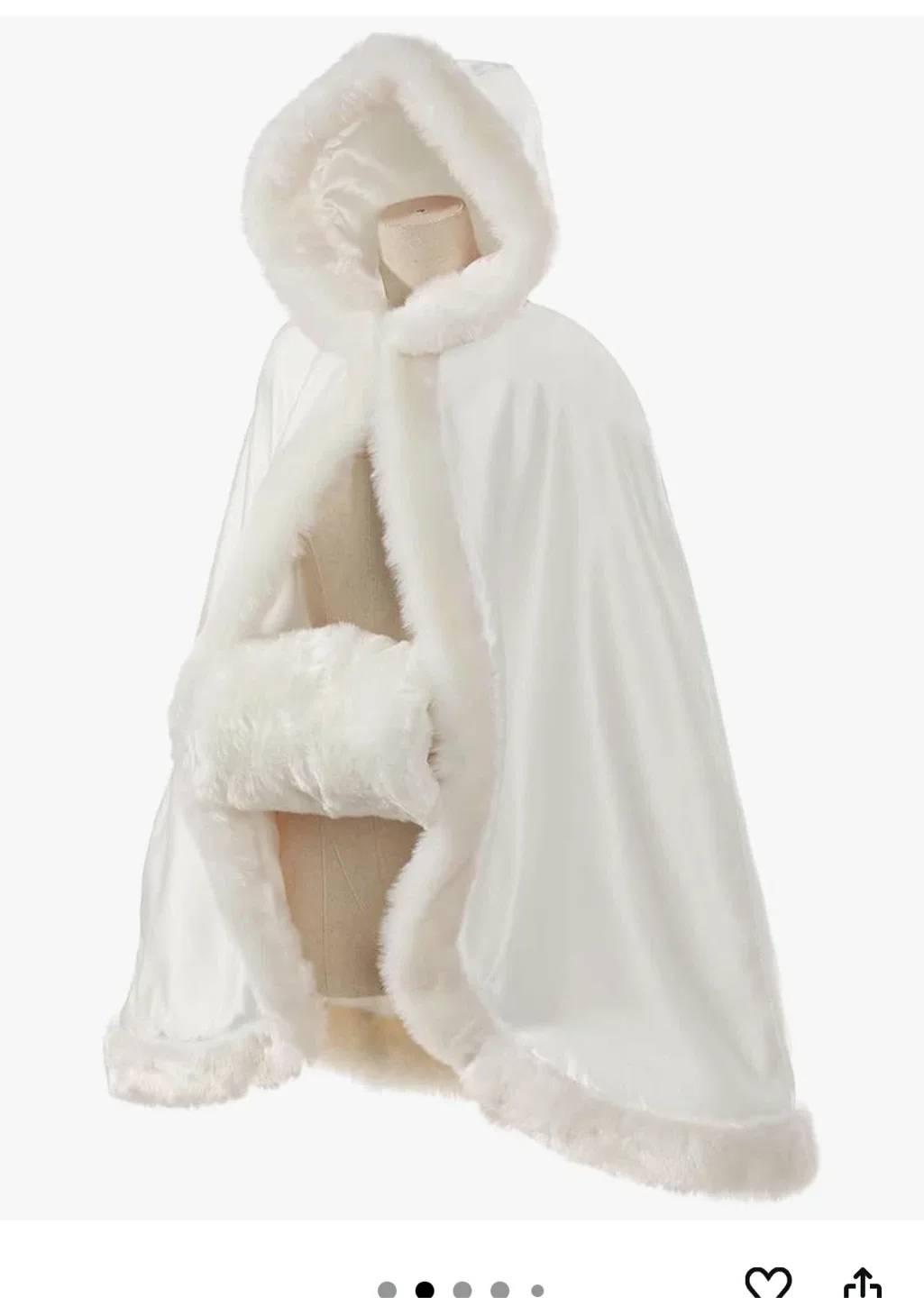 BEAUTELICATE Flower Girl Hooded Fur Cape - NEW image indicator(2)