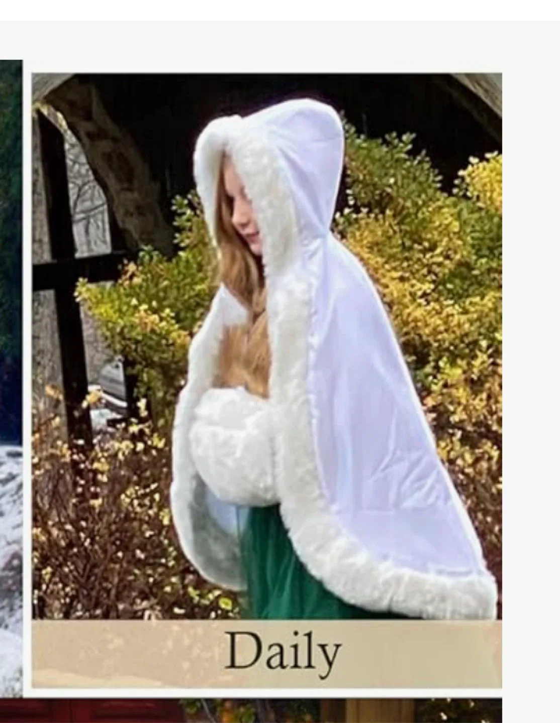 BEAUTELICATE Flower Girl Hooded Fur Cape - NEW image indicator(6)