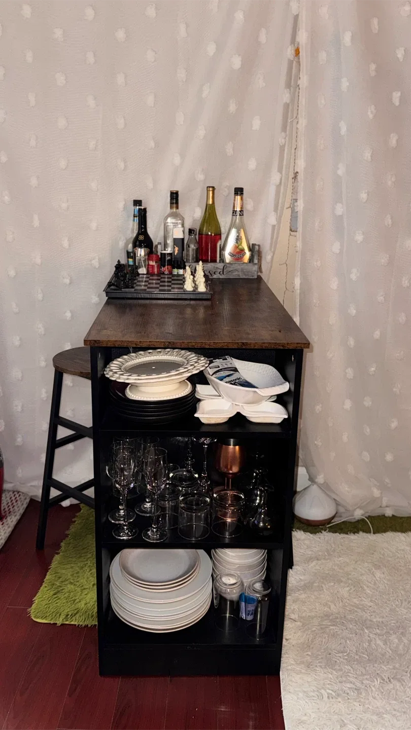 Pub Bar Table Set with 2 Stools