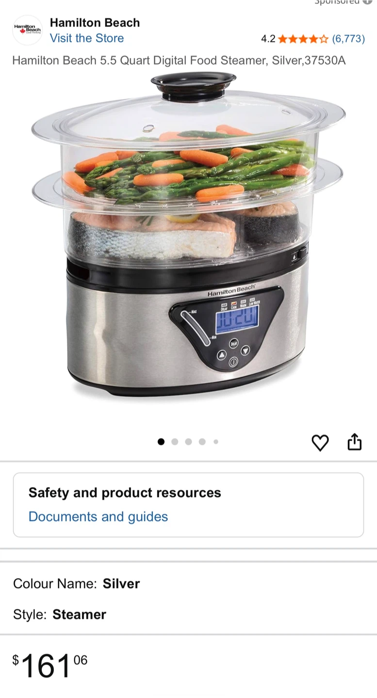 Hamilton Beach 5.5 Quart Digital Food Steamer - photo 2