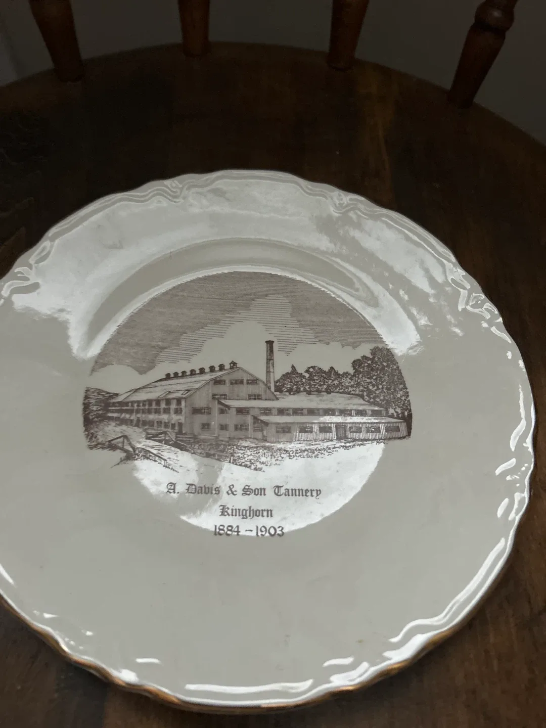Vintage Can Art China Plate - A. Davis & Son Tannery