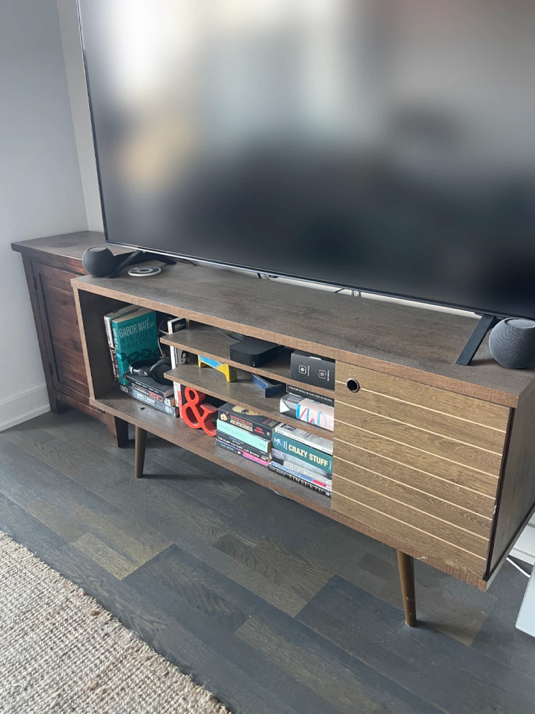 Mid-Century Modern Media Console – Walnut Finish. - photo 2