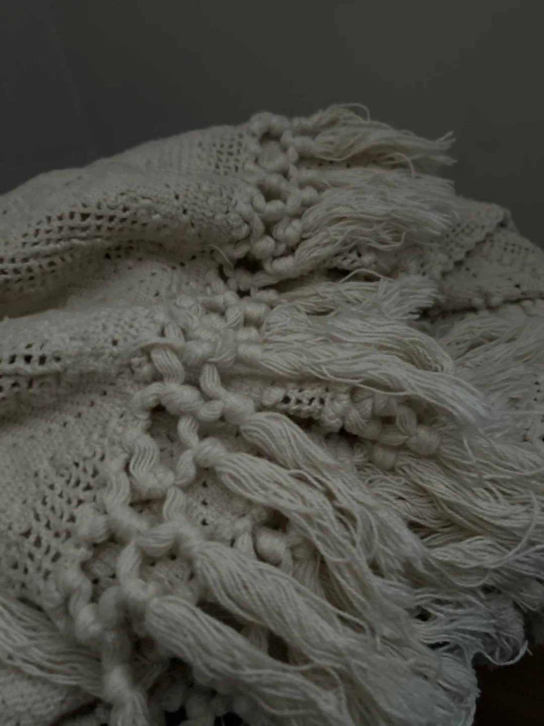 Off-White Knit Throw Blanket image indicator(2)