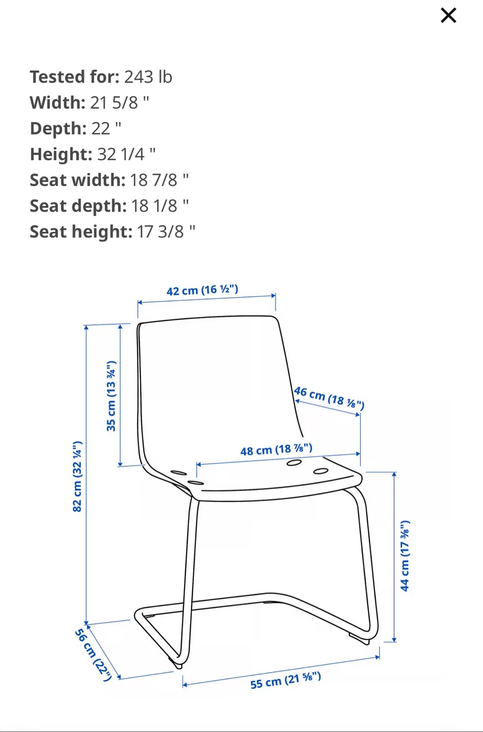 IKEA TOBIAS Chair - Clear/Chrome Plated image indicator(3)
