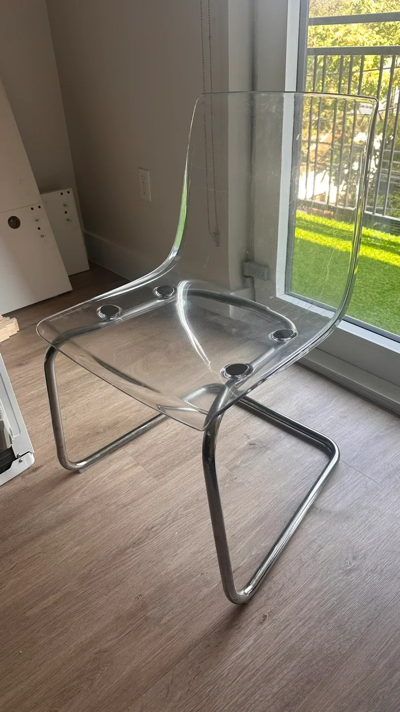IKEA TOBIAS Chair - Clear/Chrome Plated image indicator(2)
