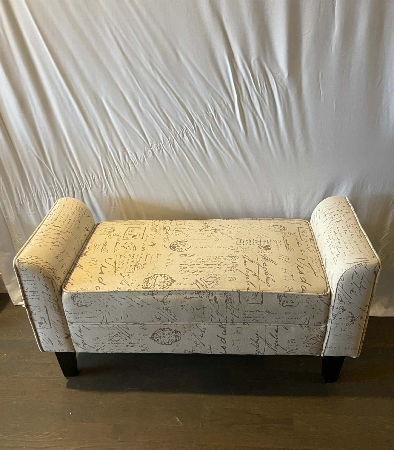 Upholstered Bedroom Bench (Script Fabric) – 42” Wide