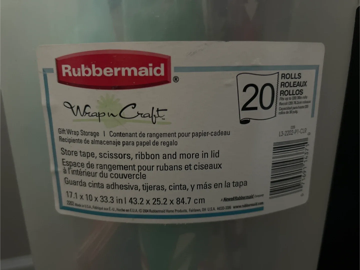 Rubbermaid Wrap 'n Craft Gift Wrap Storage Container image indicator(4)