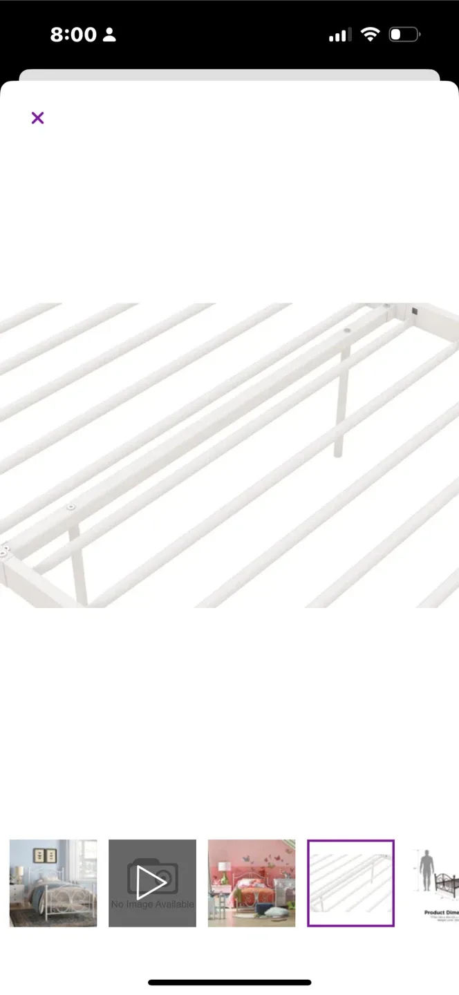 White Metal Bed Frame (Full Size) image indicator(6)