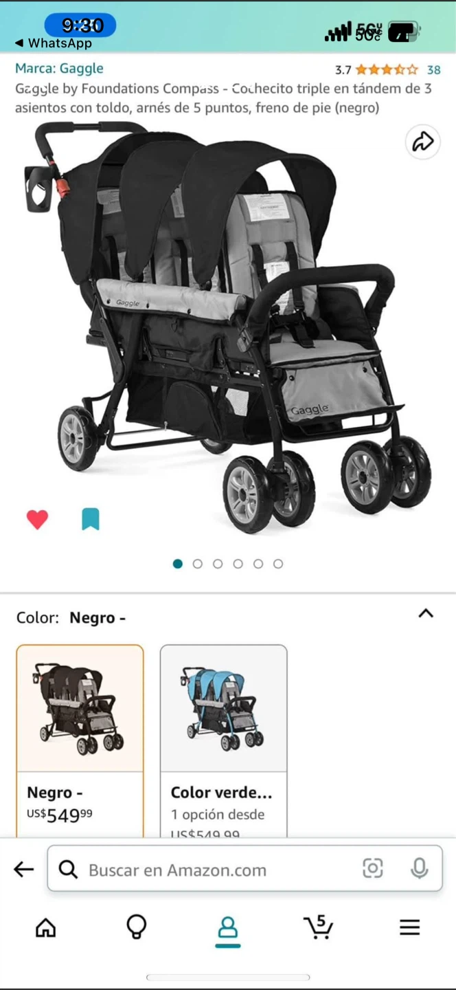 Gaggle Compass Triple Stroller - Black - photo 2