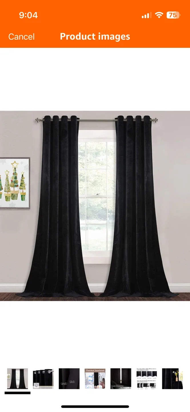 Black Velvet Curtains image indicator(2)
