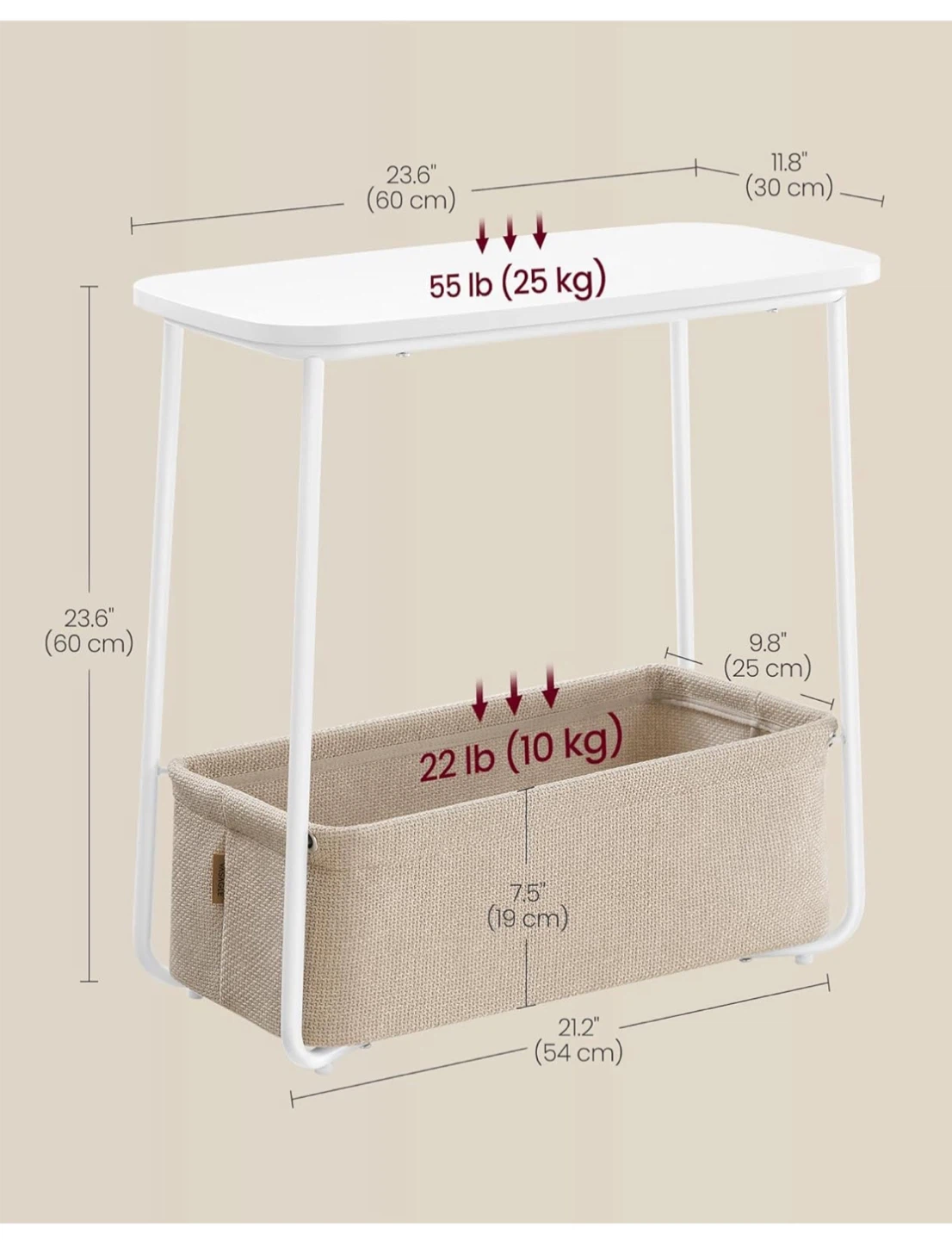 End Table - White & Camel Brown - photo 3