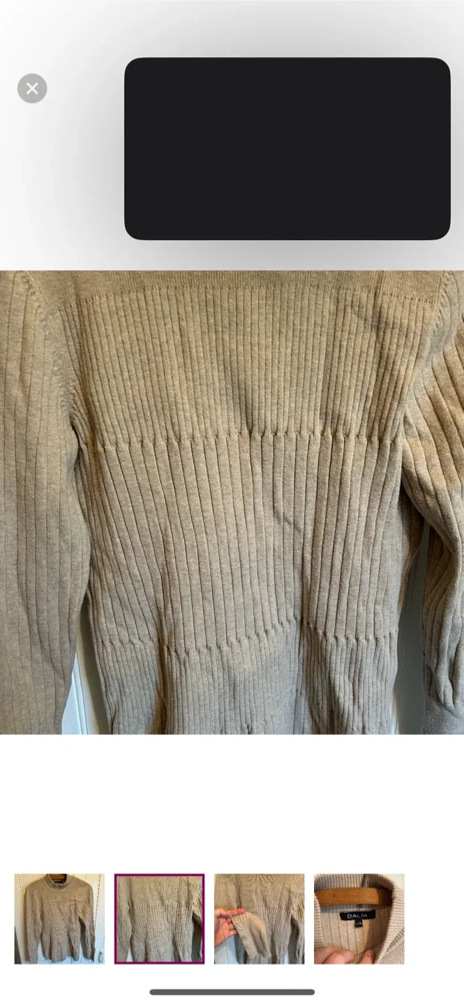 Dalia Beige Ribbed Knit Sweater - L/G image indicator(2)