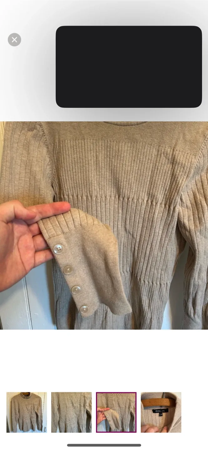 Dalia Beige Ribbed Knit Sweater - L/G image indicator(3)