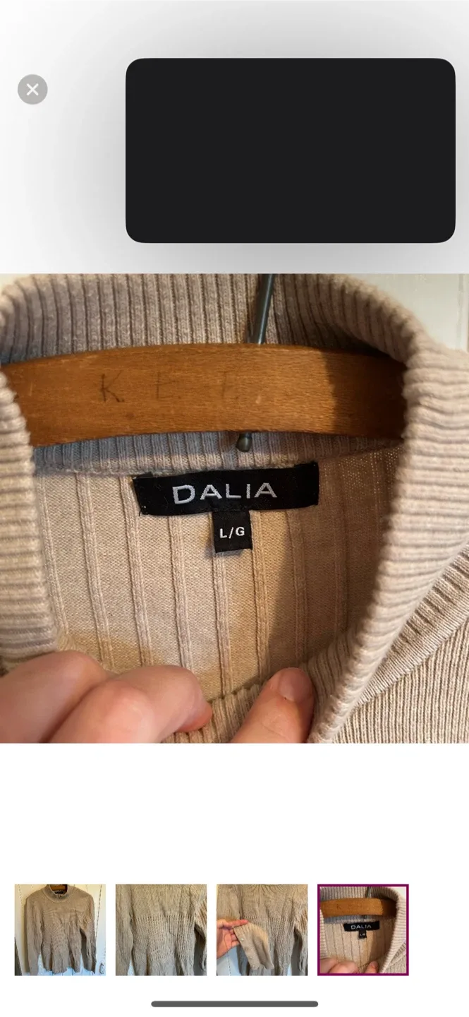 Dalia Beige Ribbed Knit Sweater - L/G image indicator(4)