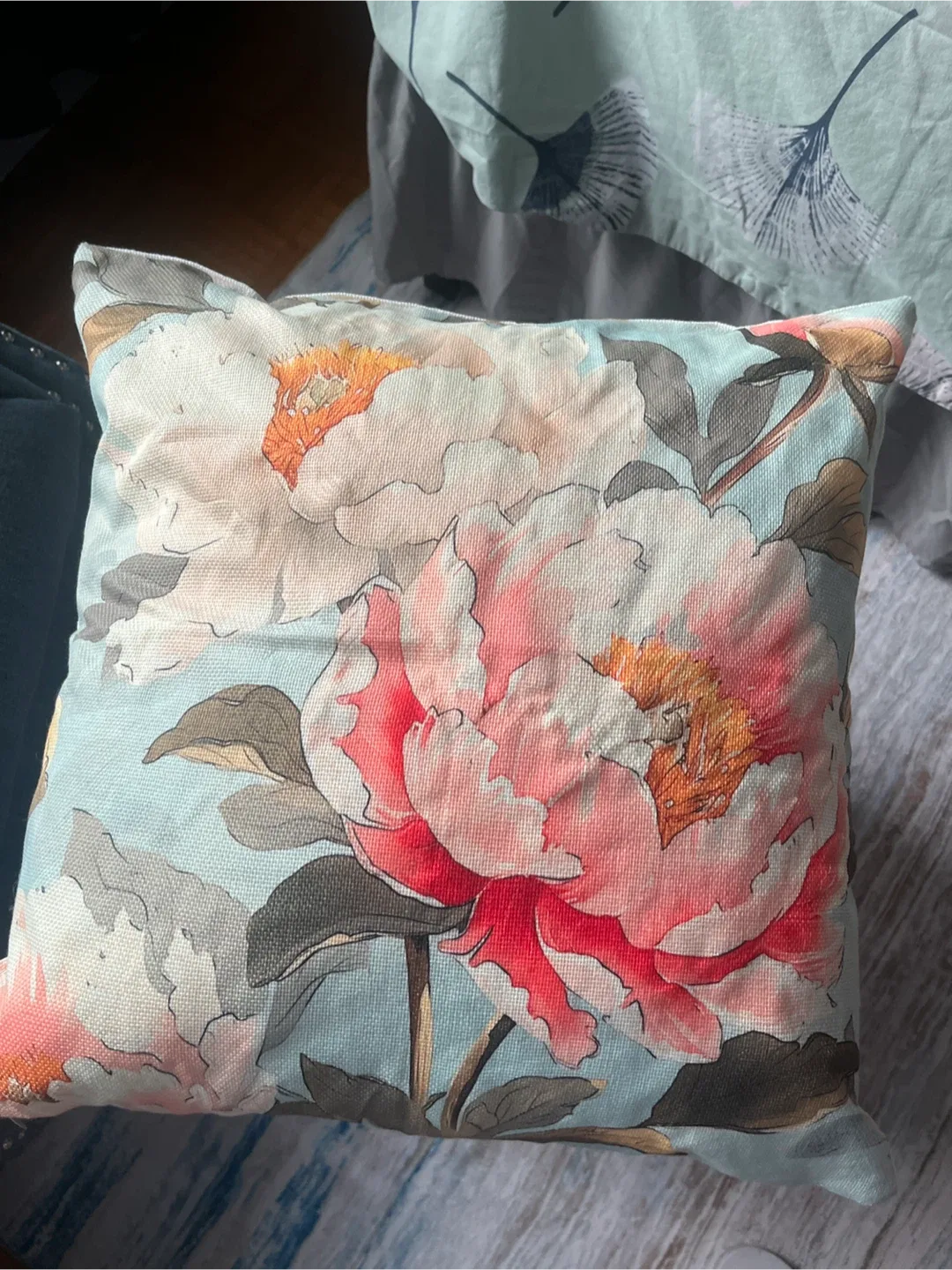 Floral Print Throw Pillow