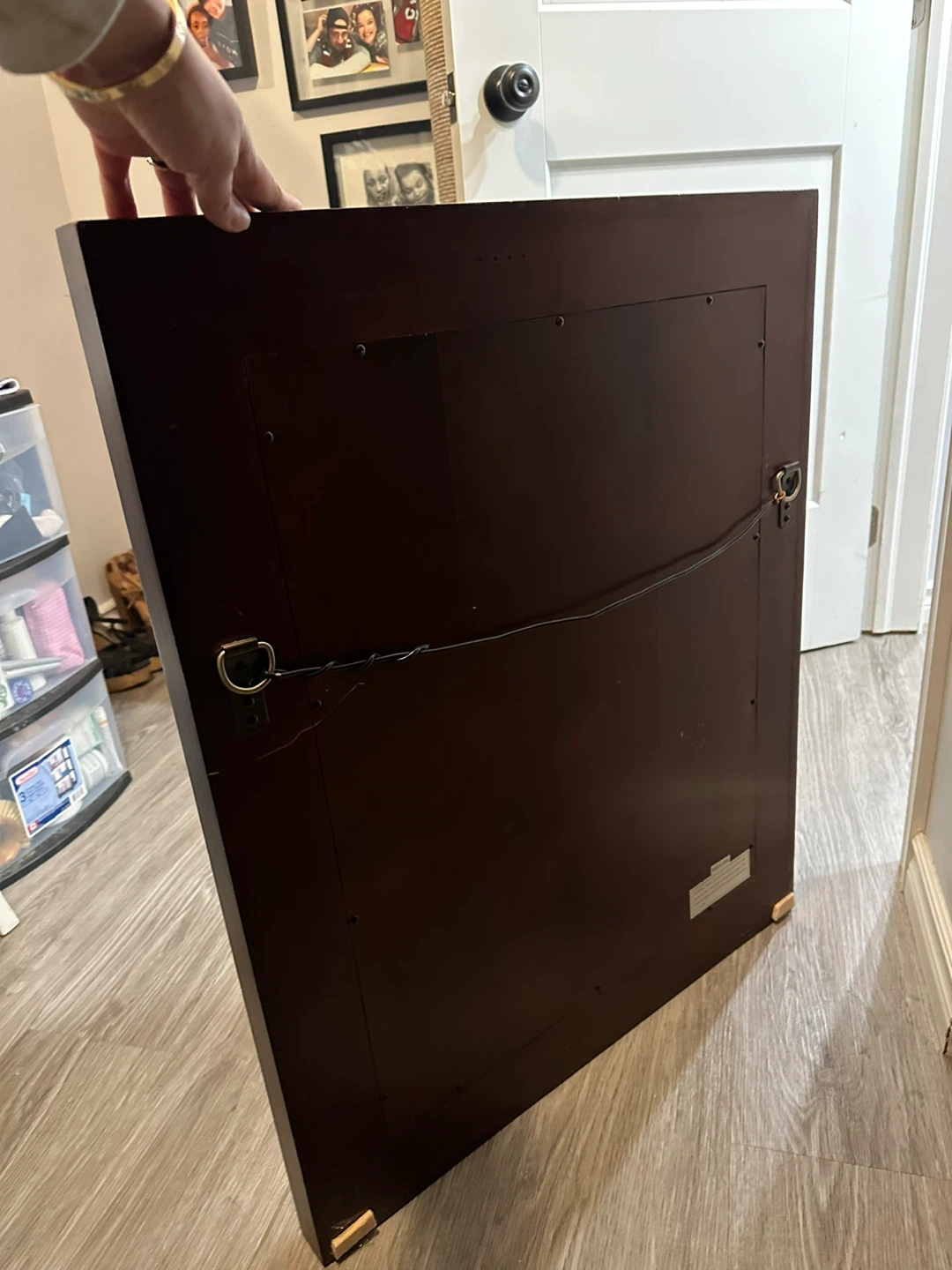 Framed Wall Mirror - Brown Wood Frame - photo 2
