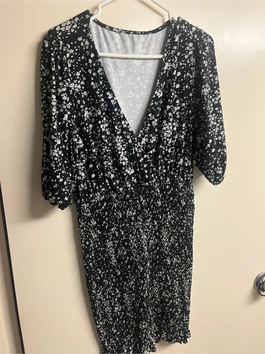 Floral Mini Dress - Black & White image indicator(2)