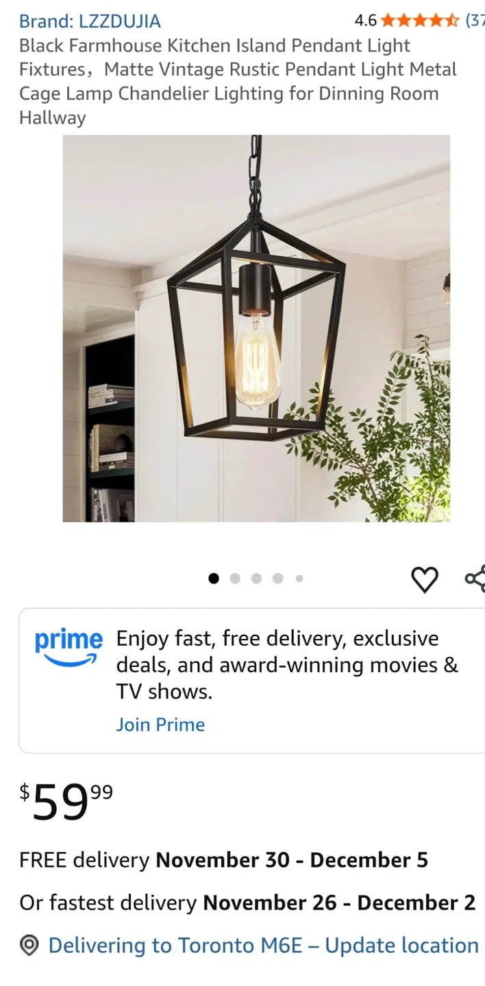 LZZDUJIA Black Farmhouse Kitchen Island Pendant Light image indicator(2)