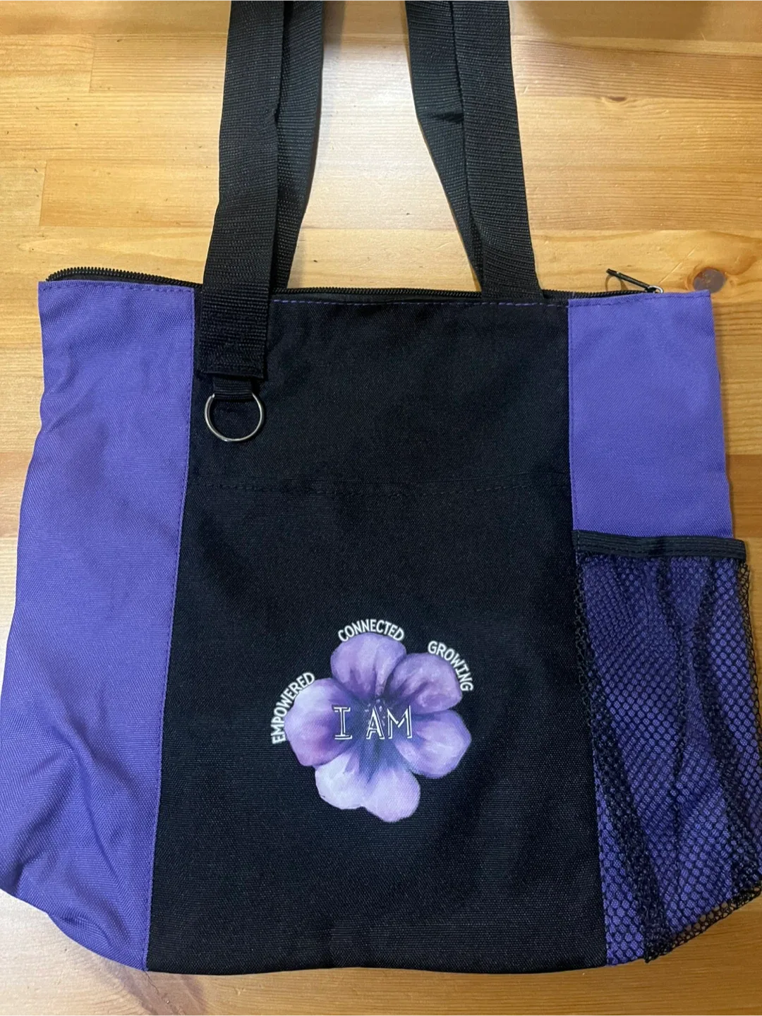 Purple & Black Tote Bag