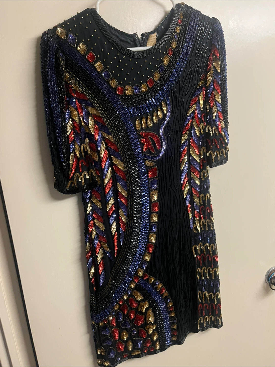 Vintage Beaded Silk mini Dress - Made in India - photo 3