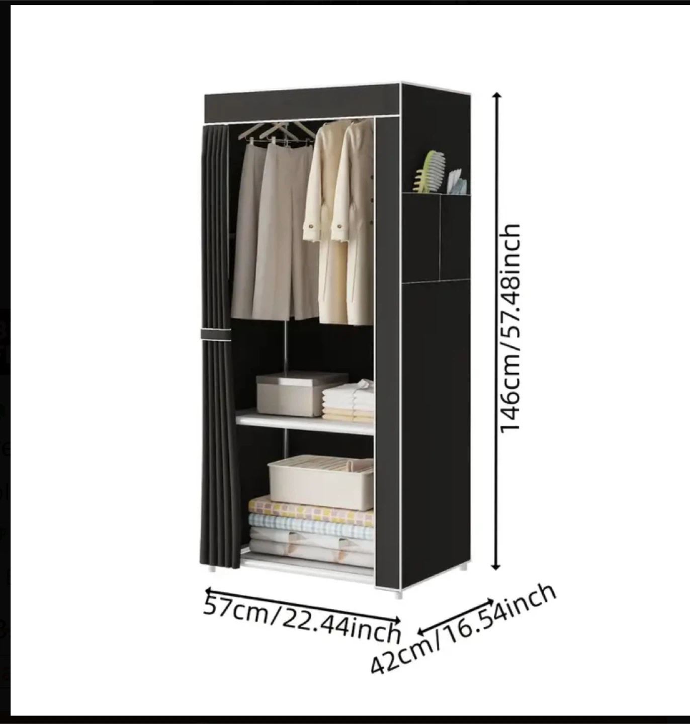 Navy Blue Portable Closet Wardrobe - photo 2