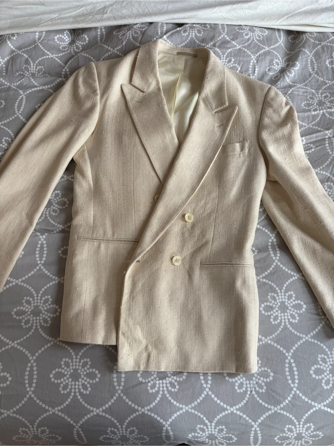 Coarse Silk Cream Blazer