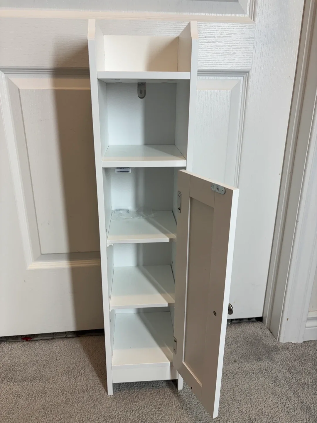 White Bathroom Storage Cabinet - Slim and Small Design image indicator(4)