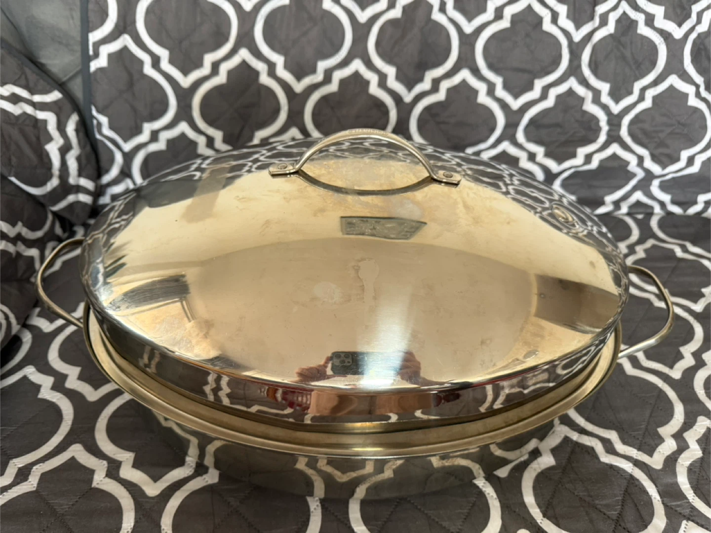 Stainless Steel Oval Roasting Pan with Lid - photo 2