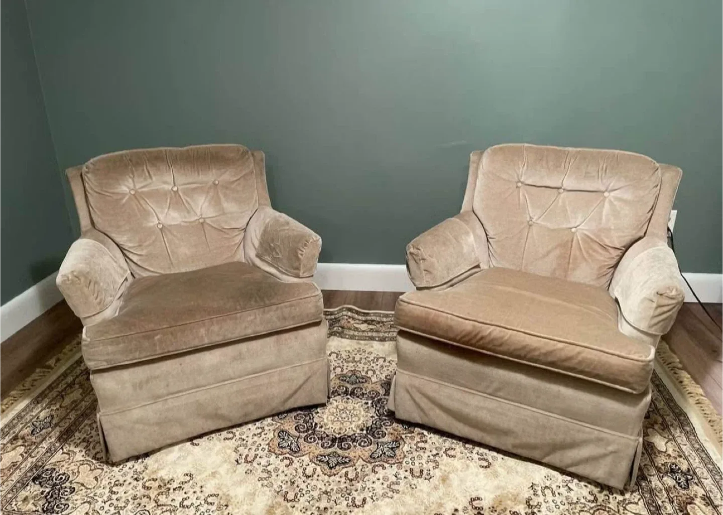 Two Beige Armchairs