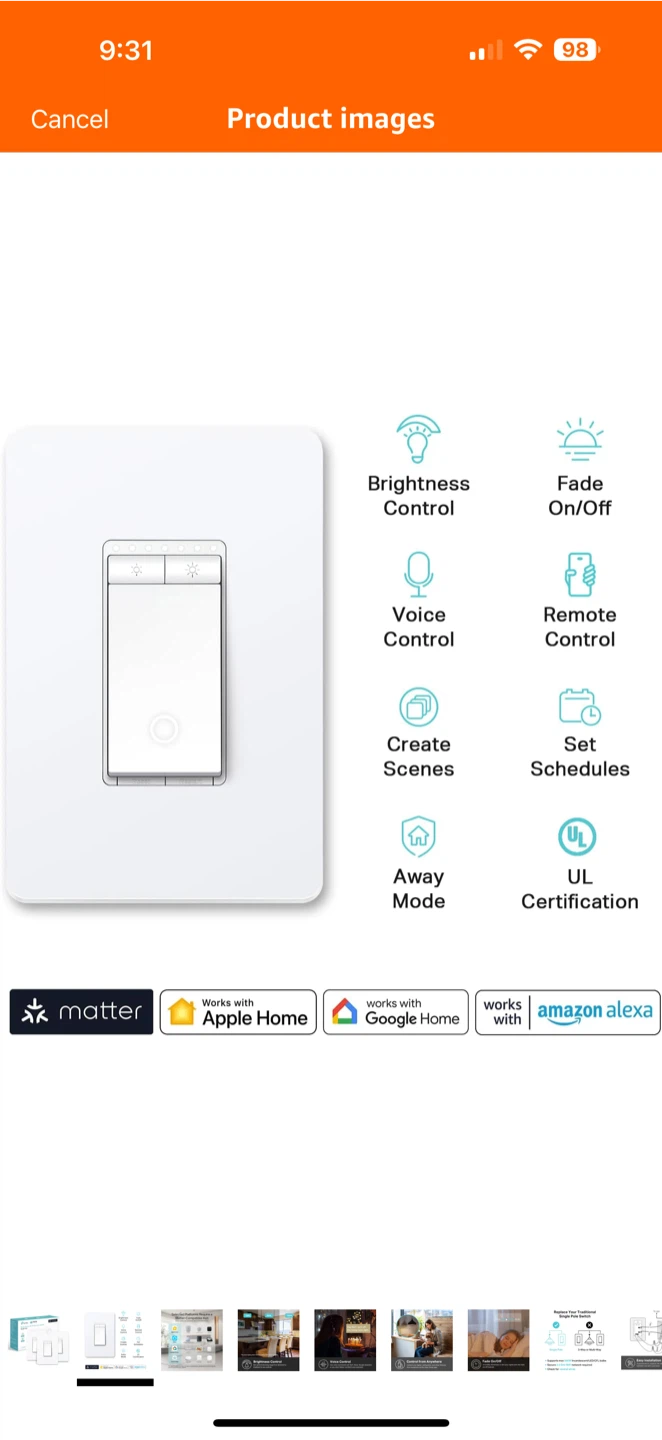 TP-Link Kasa Smart Wi-Fi Dimmer Switch 3-Pack - photo 2
