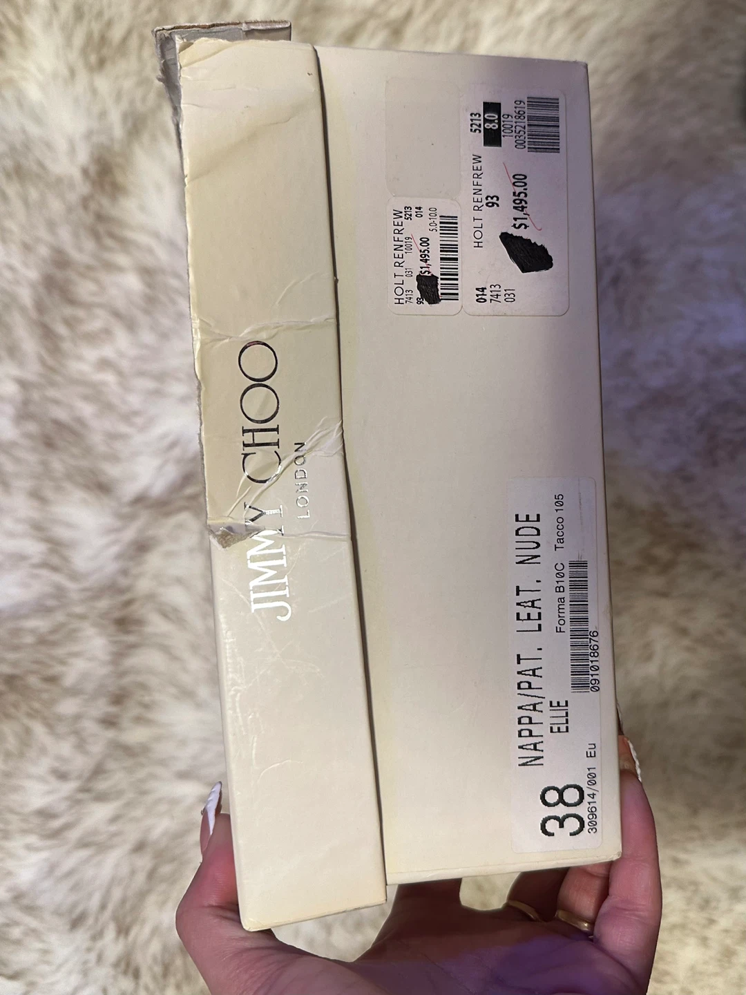 Jimmy Choo Ellie Nude Leather Heels - Size 8 - photo 2