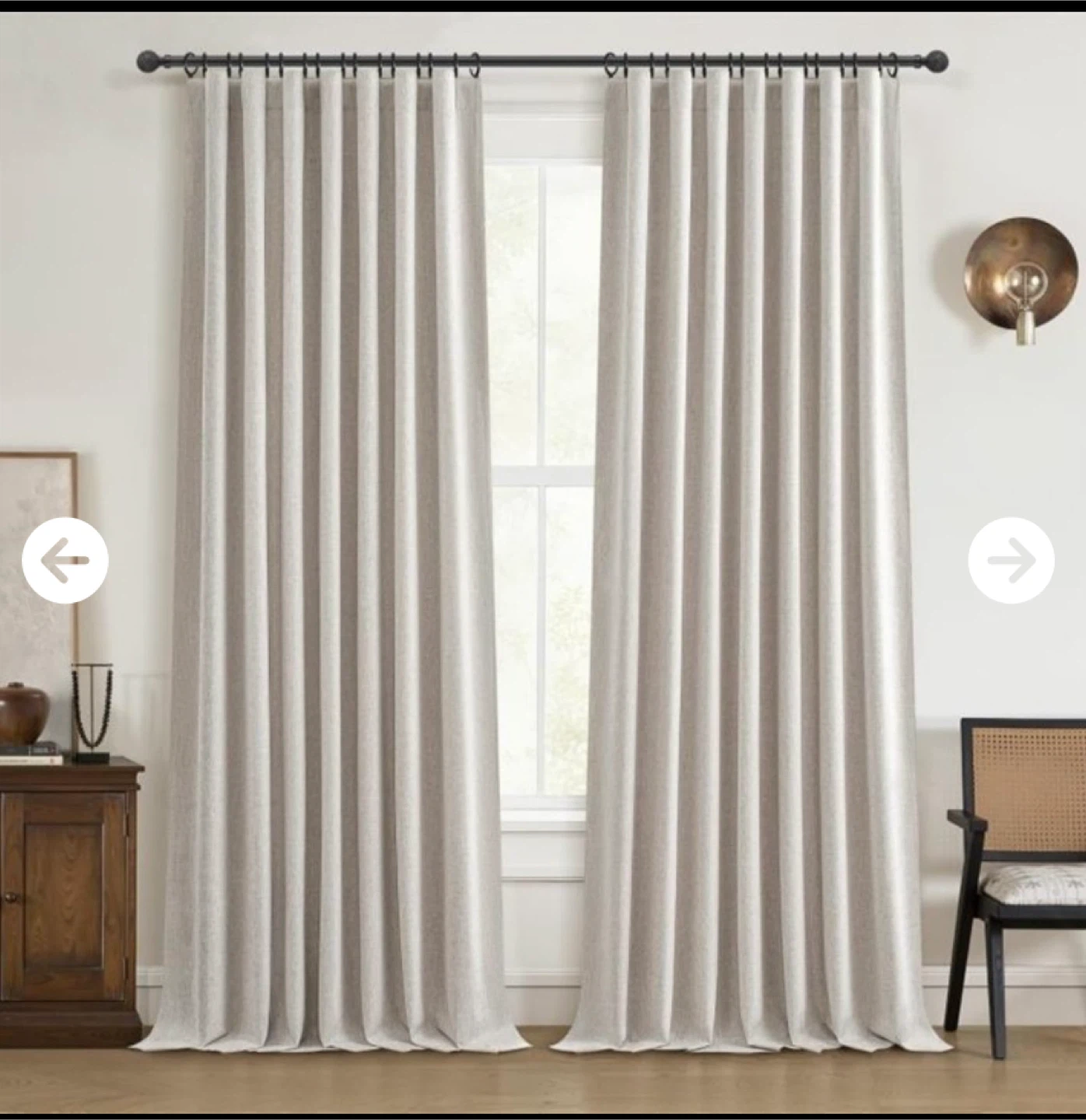 QJMYDECO 100% Blackout Curtains, Linen Blend