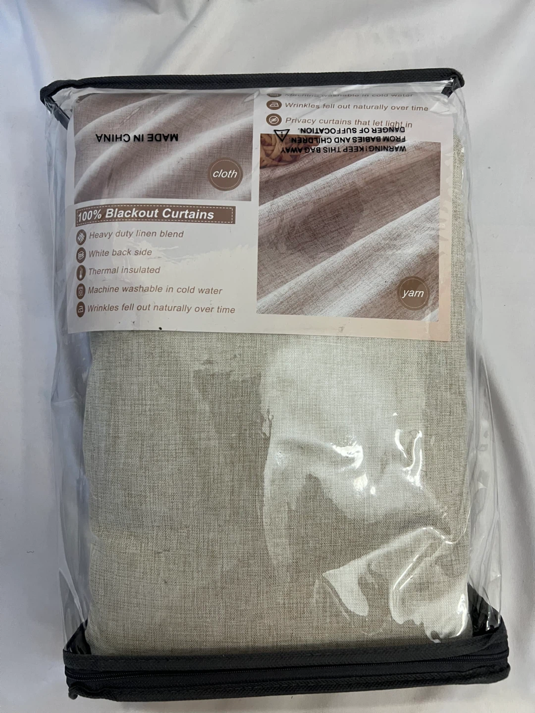 QJMYDECO 100% Blackout Curtains, Linen Blend - photo 3