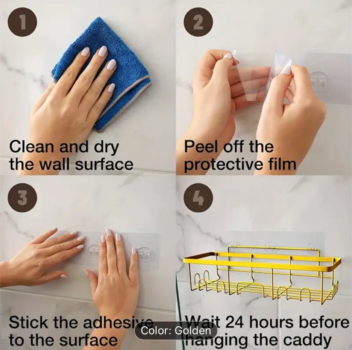 Golden Bathroom/Kitchen Organizer/Caddy image indicator(3)