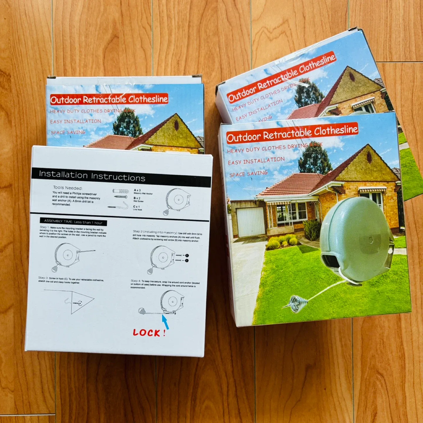 *New* $125 4x Retractable Clothesline