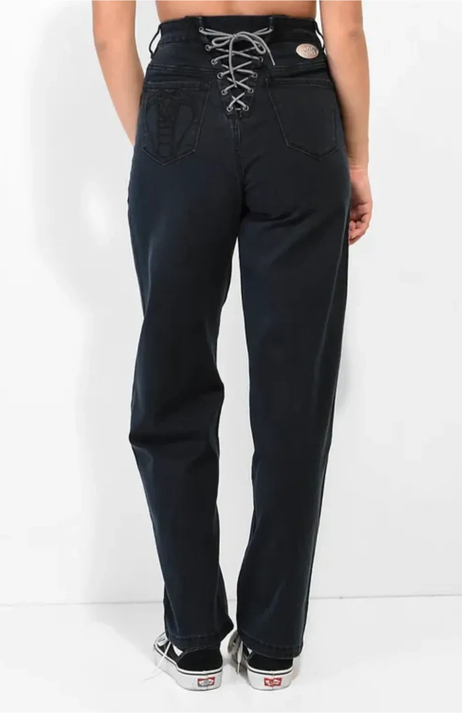 Broken Promises Lace Up Back Denim Jeans