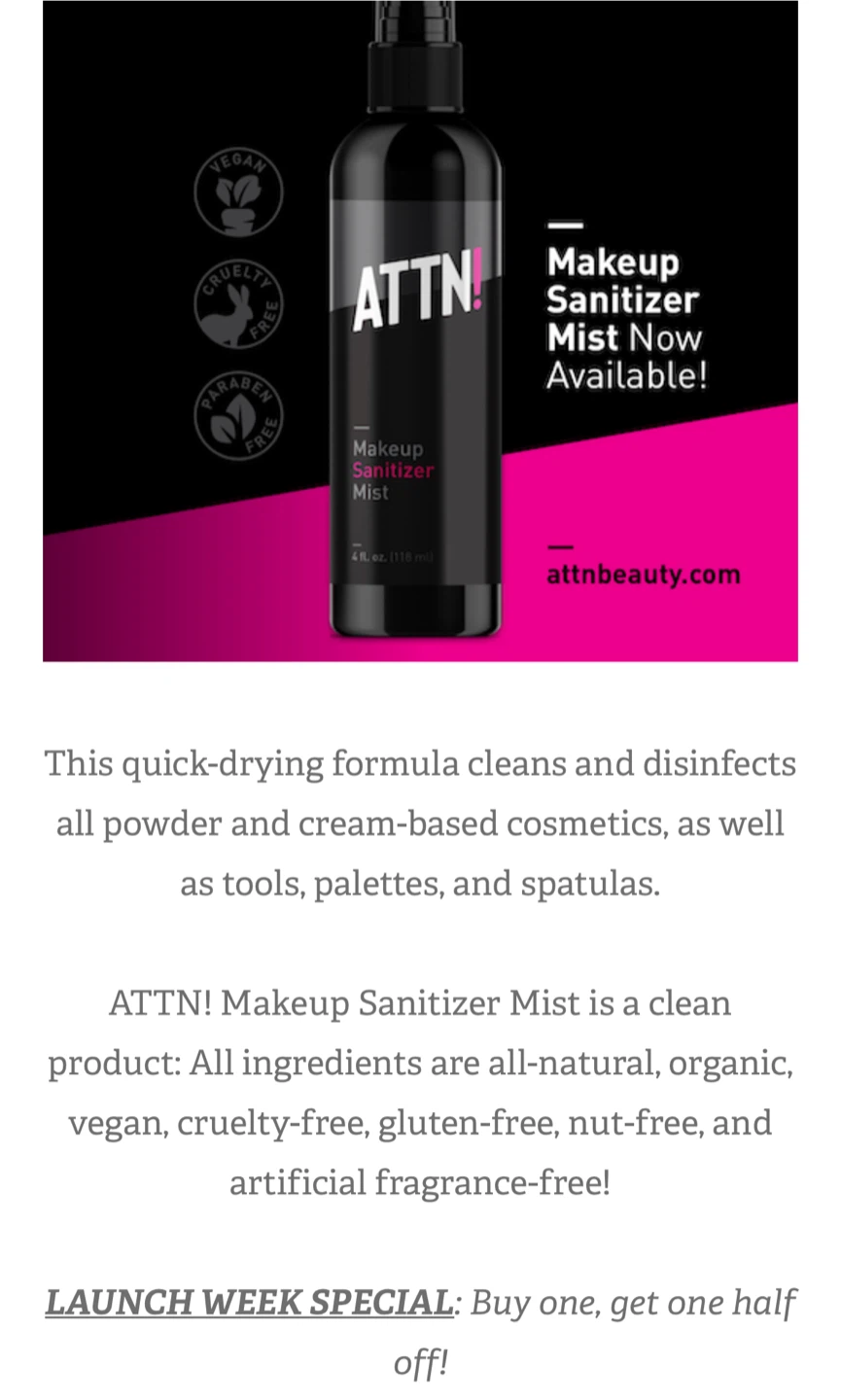 ATTN! Makeup Sanitizer Mist - photo 5