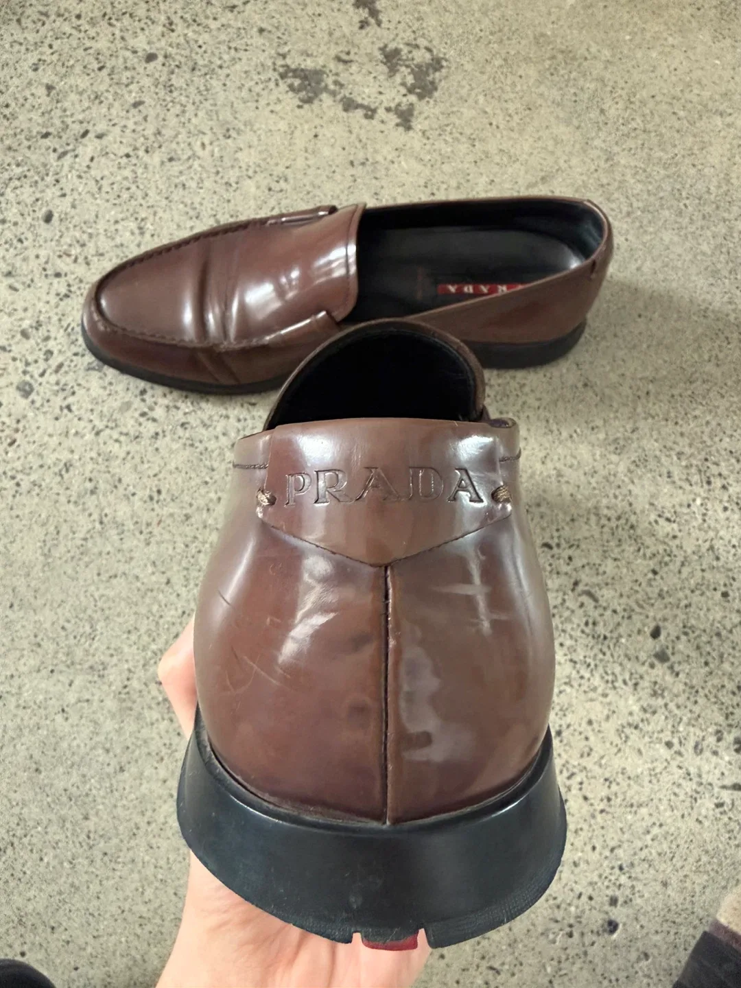 Prada Brown Leather Loafers image indicator(2)