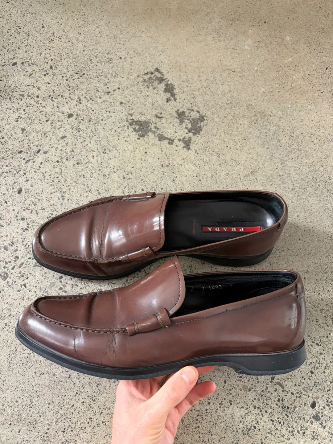 Prada Brown Leather Loafers