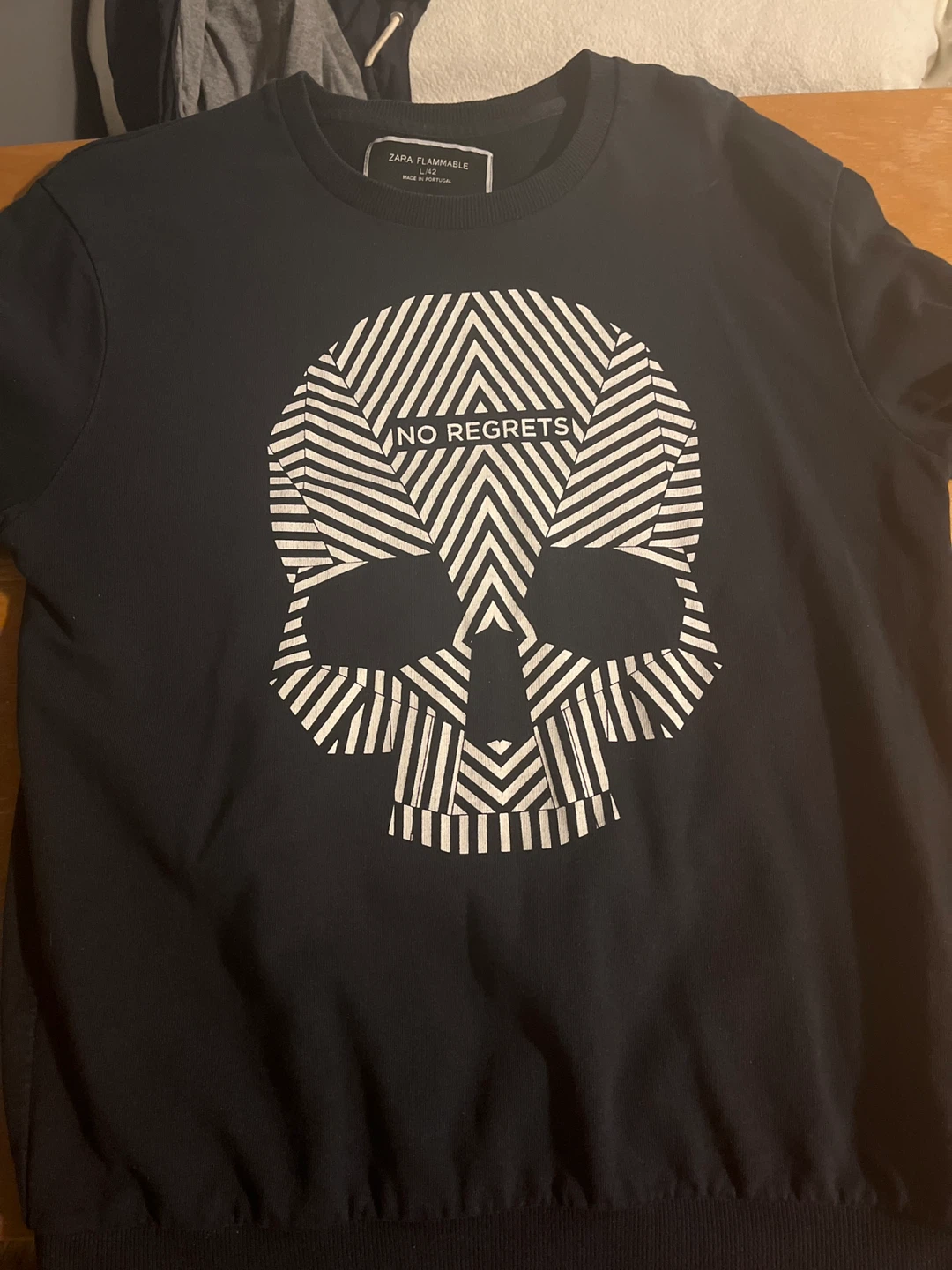 Zara Flammable Black Sweatshirt Size l